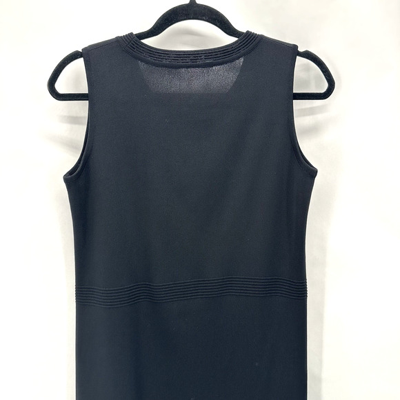 Misook Sheath Dress Knit Midi Size S Sleeveless Pintuck Pleated Preppy Classic - Picture 5 of 7
